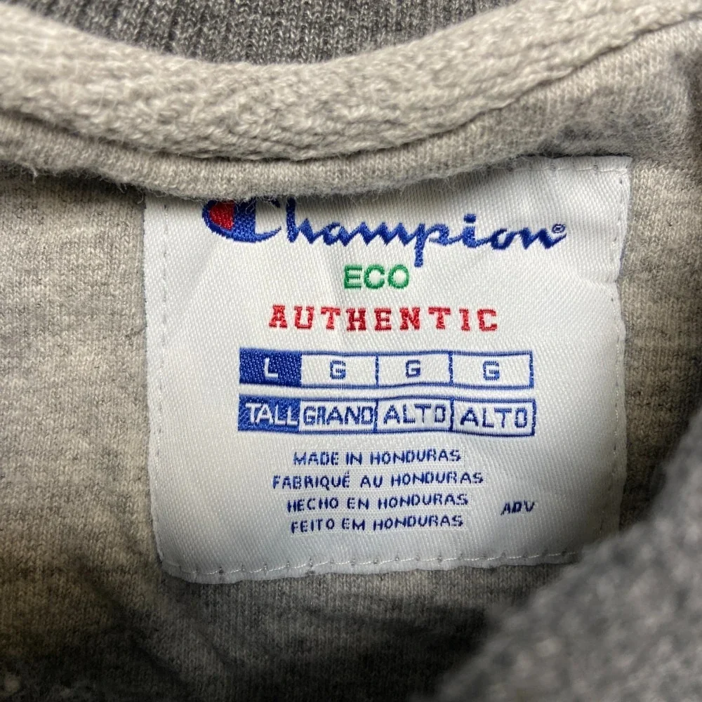 Vintage Champion Eco Authentic Sweatshirt Mens Large Gray Long Sleeve Crew Neck